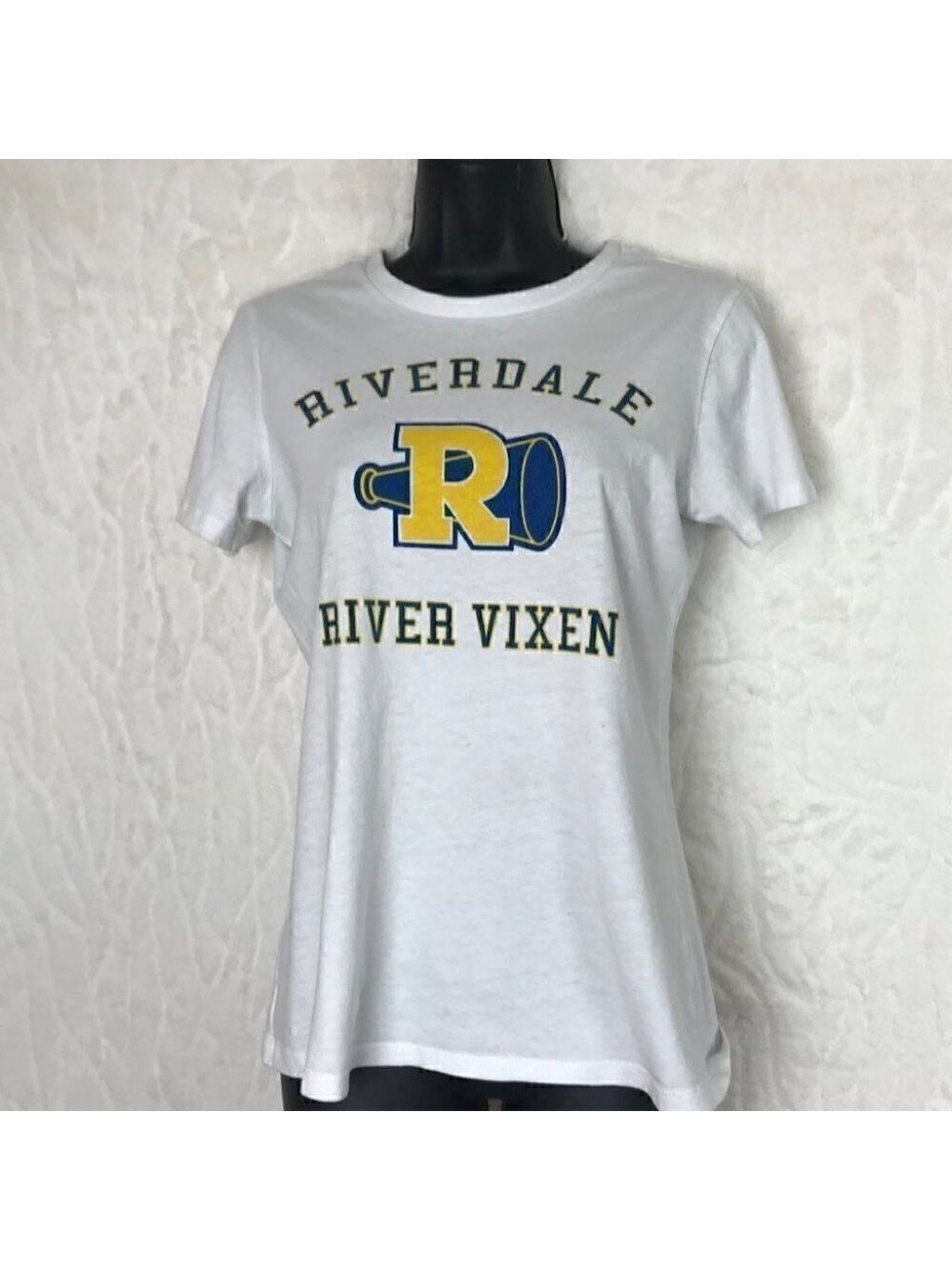 Riverdale White School Logo Crew Neck  T-shirt Size S